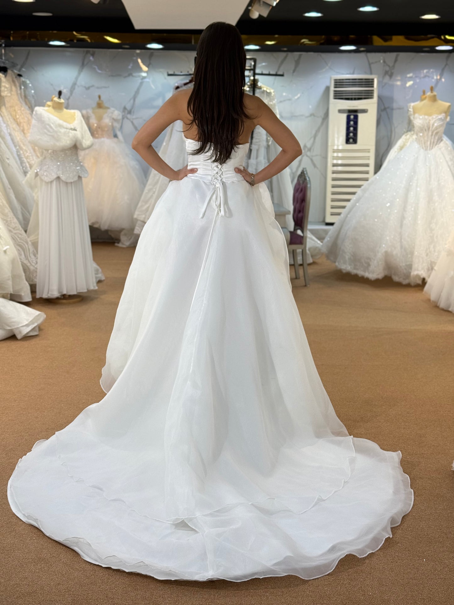 Elegant Strapless Floral Bridal Gown