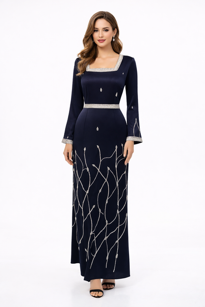Elegant Embellished Kaftan Dress – Luxury Modest Wea