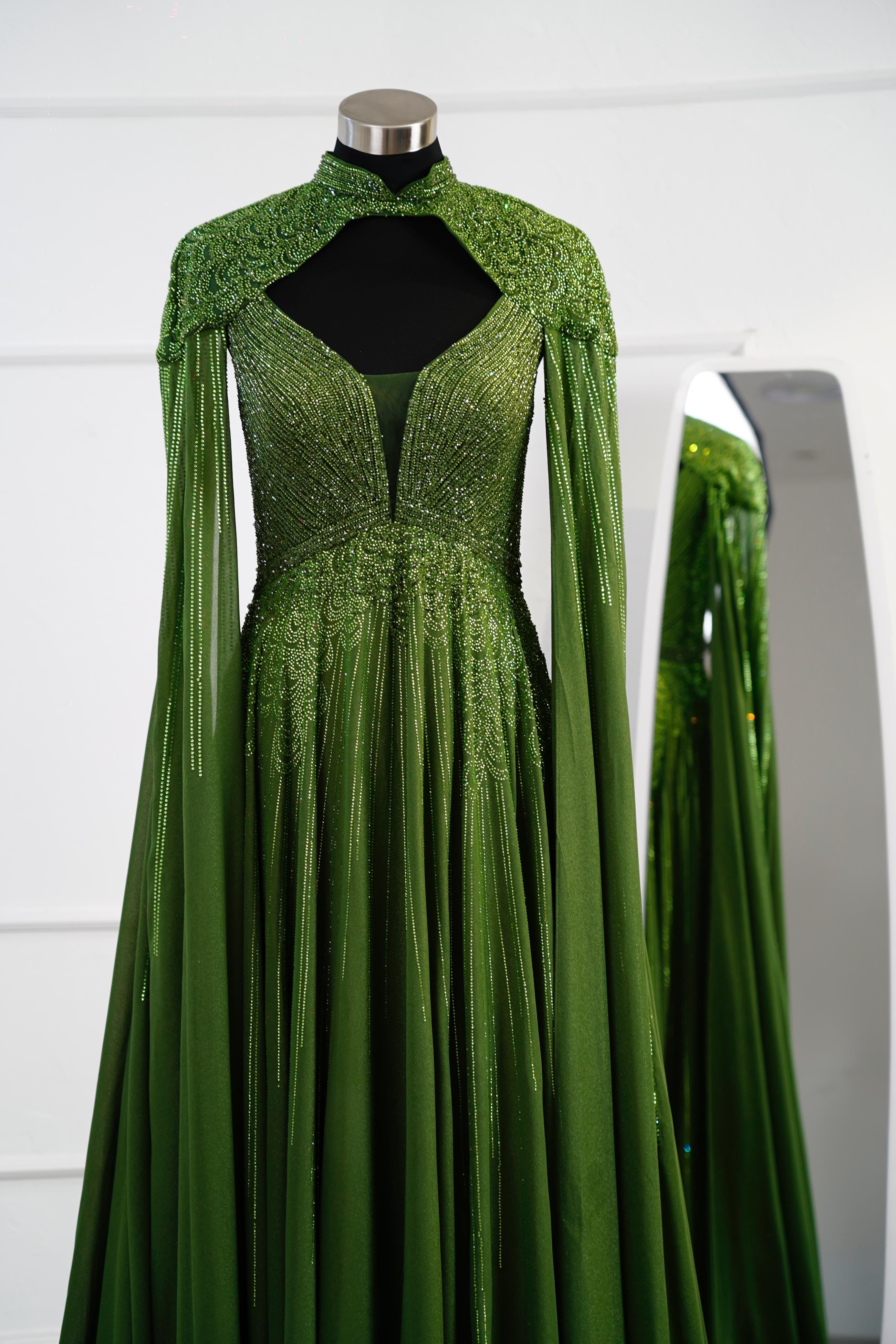 Emerald Elegance Evening Gown