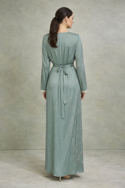 Elegant Embellished Kaftan Dress – Luxury Modest Wea