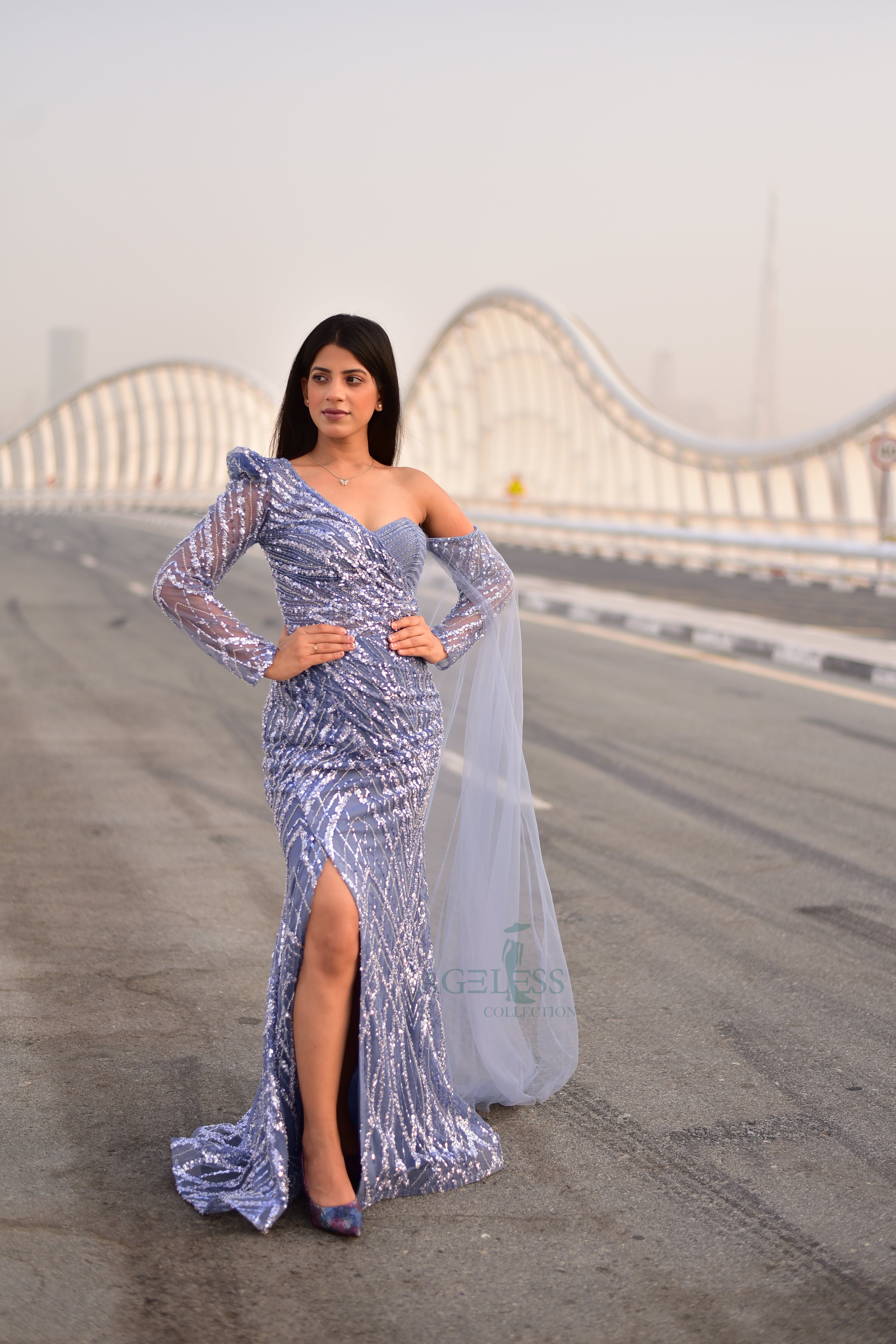 Icy Blue Elegance Gown