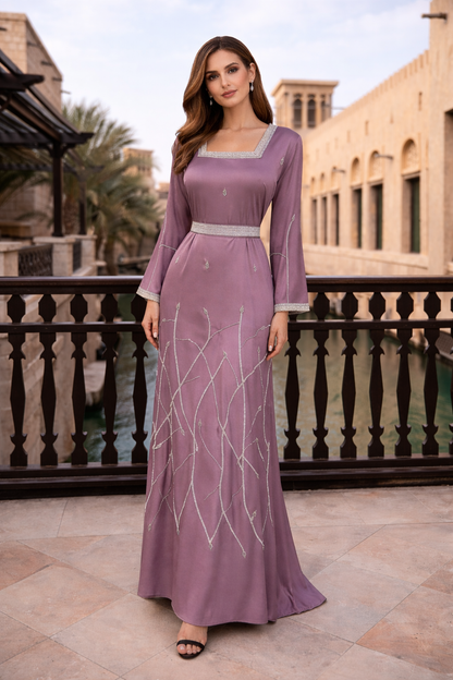 Elegant Embellished Kaftan Dress – Luxury Modest Wea