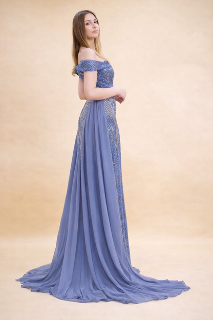 Black & Gold Sequin Evening Gown