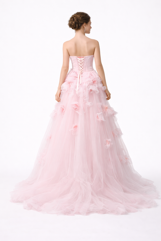 Rose Petal Off-Shoulder Gown