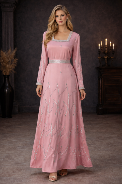 Elegant Embellished Kaftan Dress – Luxury Modest Wea
