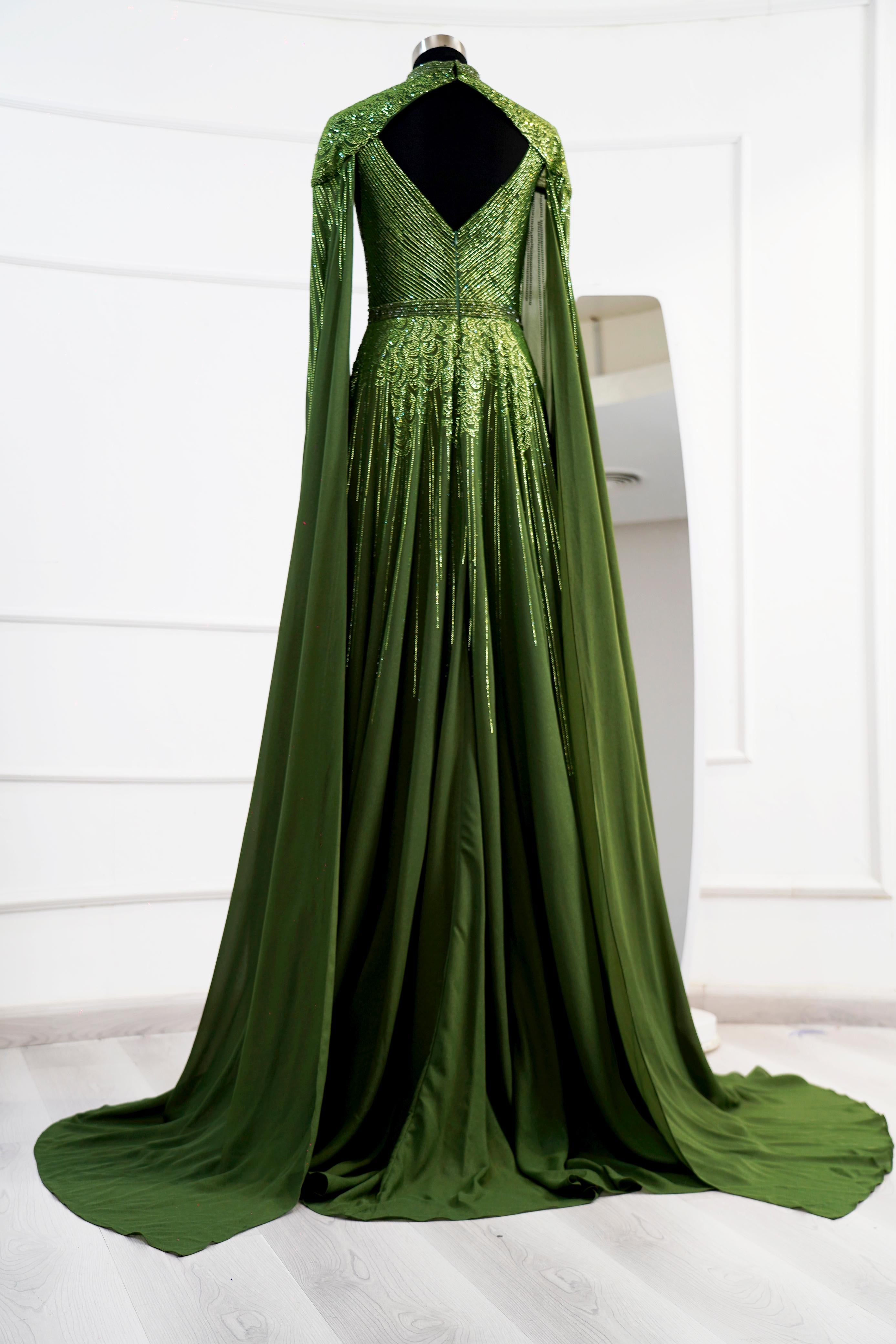 Emerald Elegance Evening Gown