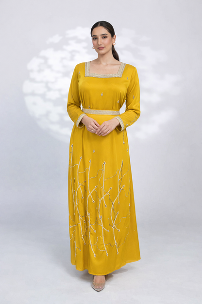 Elegant Embellished Kaftan Dress – Luxury Modest Wea