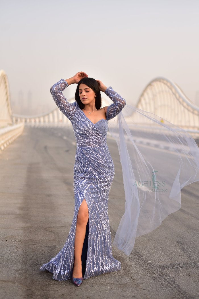 ICY BLUE ELEGANCE GOWN