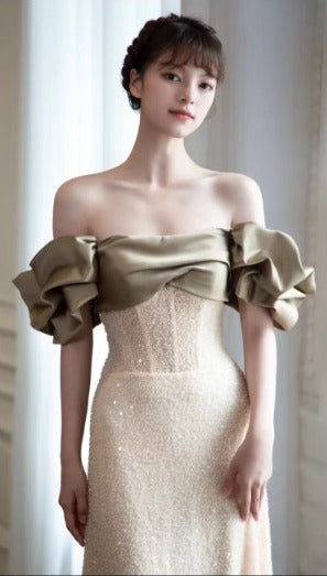 Beige Color Off Shoulders