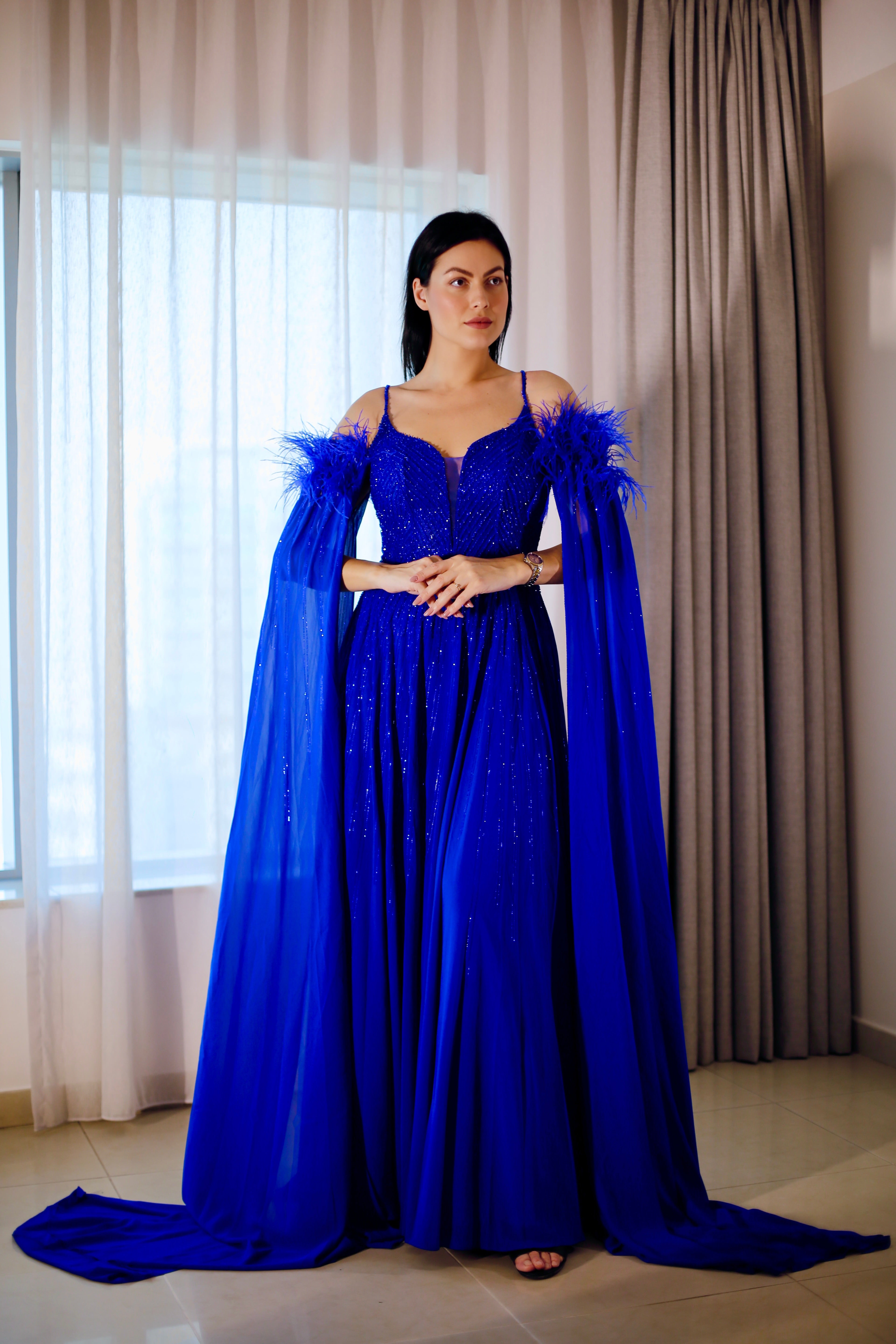 Royal Sapphire Glamour Wedding Gown