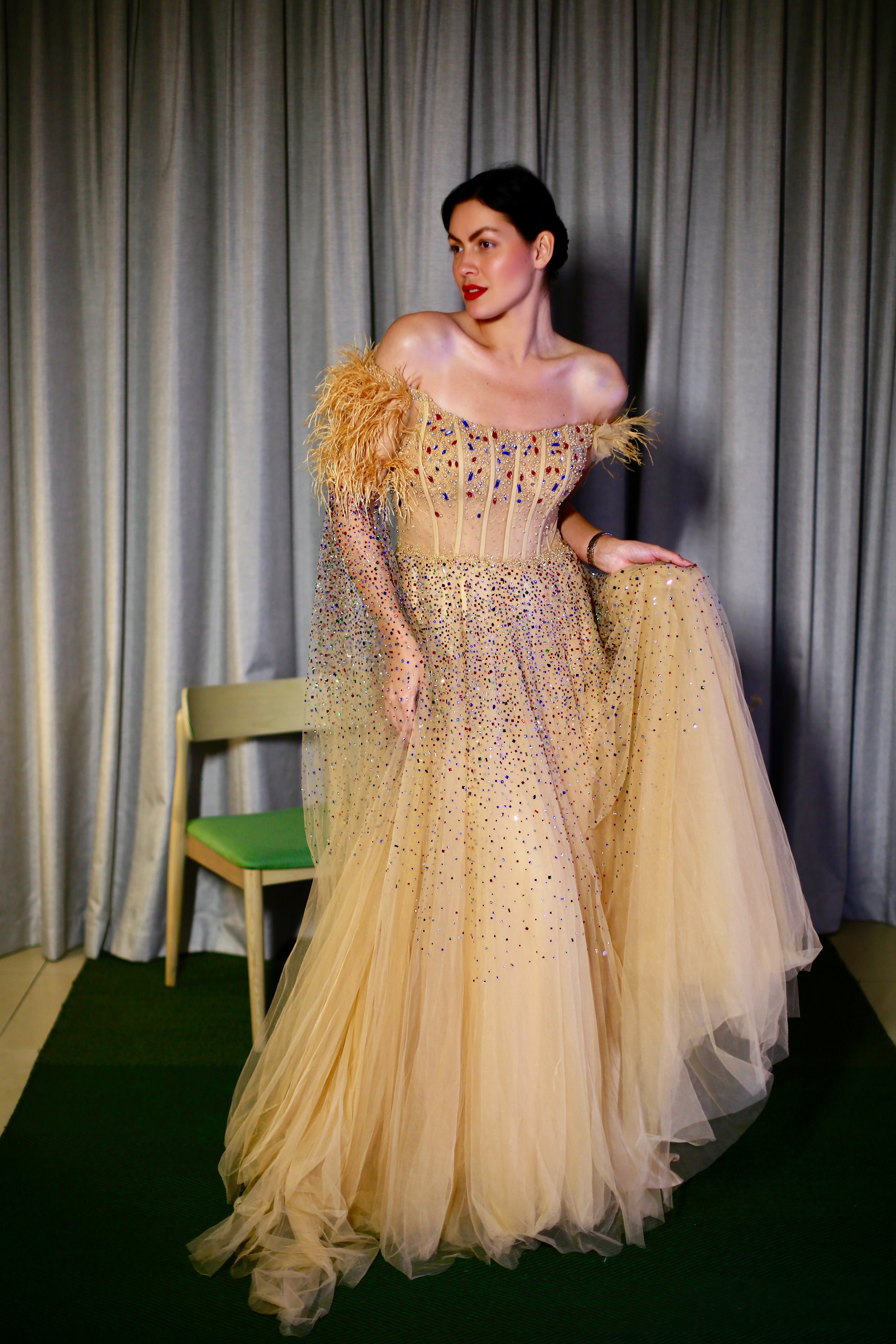 Golden Goddess Couture Gown