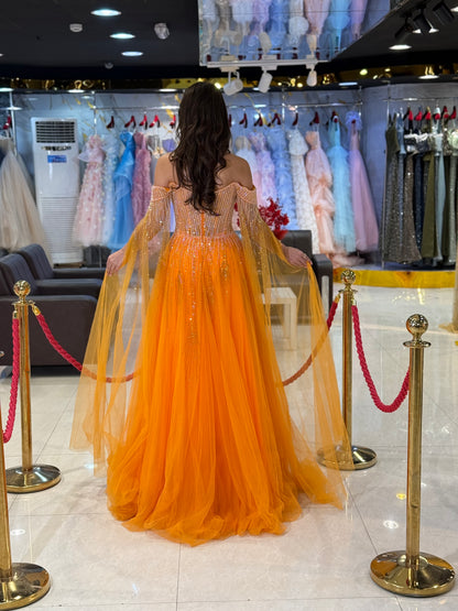 Amber Gold Embellished Halter Neck