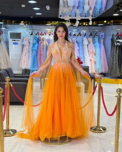 Amber Gold Embellished Halter Neck