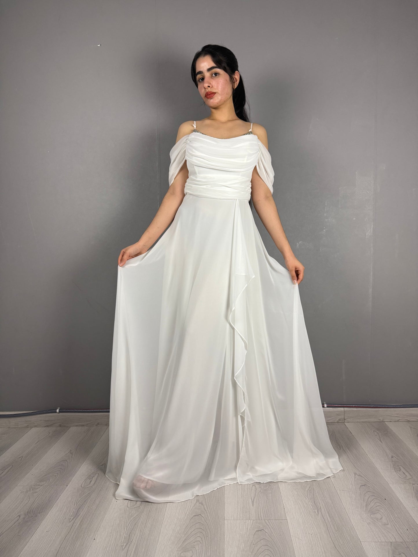 Off-Shoulder Flowing Bridal Gown