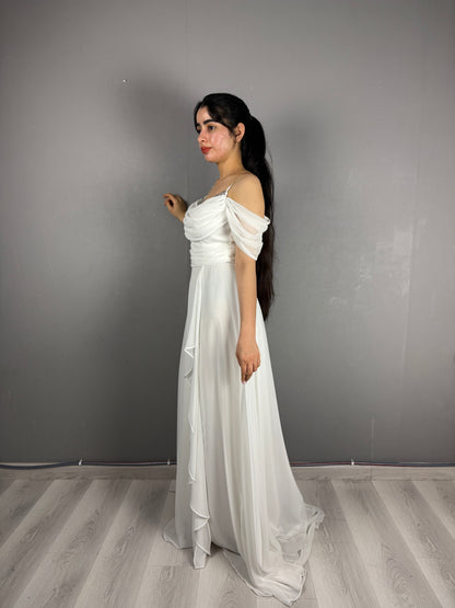 Off-Shoulder Flowing Bridal Gown