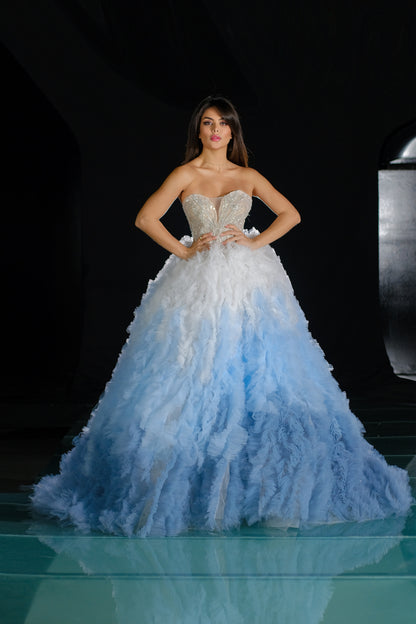 Luxury Blue Ball Gown