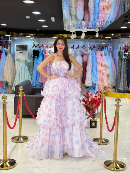 Pastel Flower Prom Dress