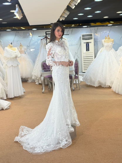 Elegant Lace Long Sleeve Wedding Dress