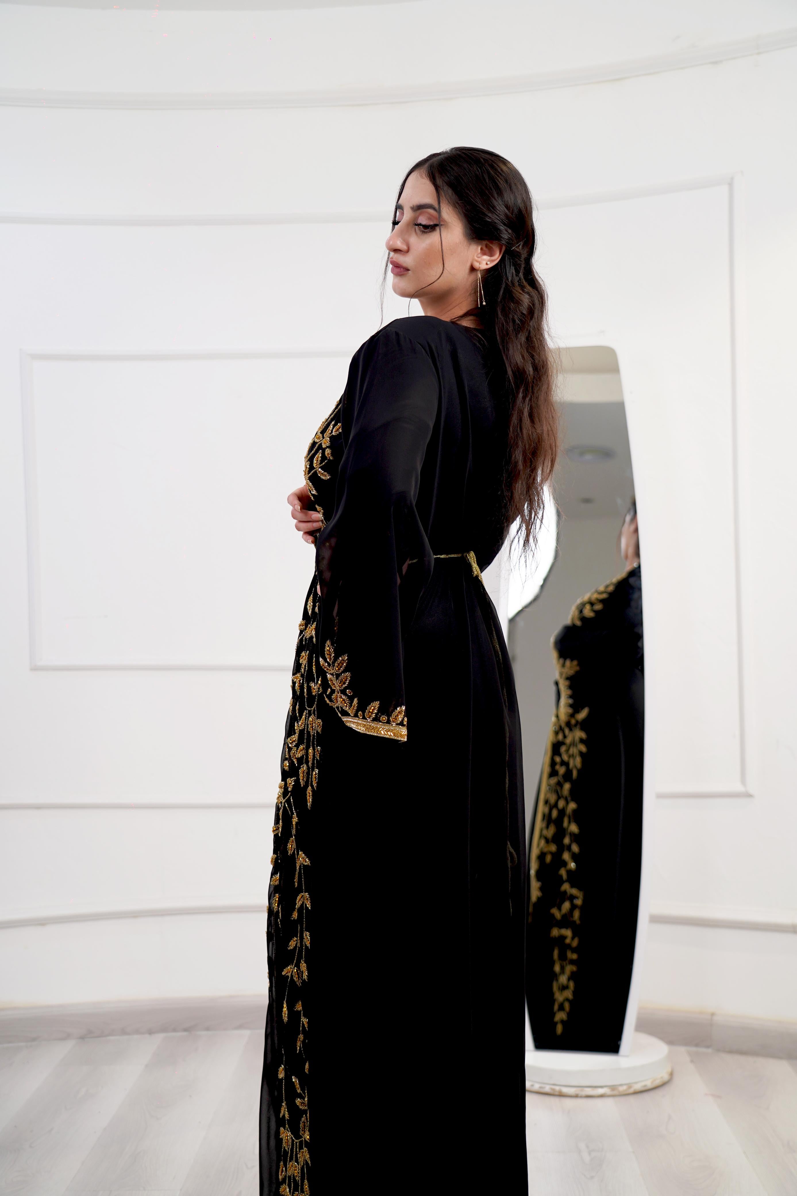 Regal Black & Gold Kaftan