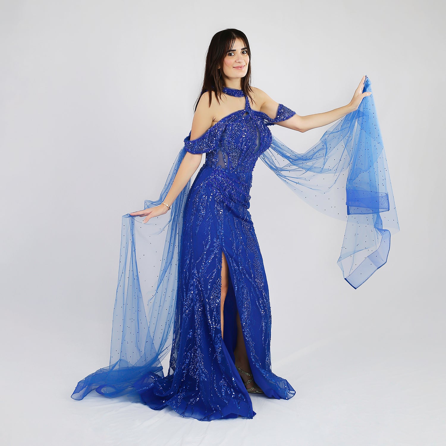 Radiant Blue Glamour Gown